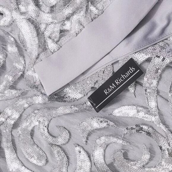 NWT R&M Richards Plus Swirl Sequin Poncho Party Cocktail Mini Dress - Picture 7 of 10